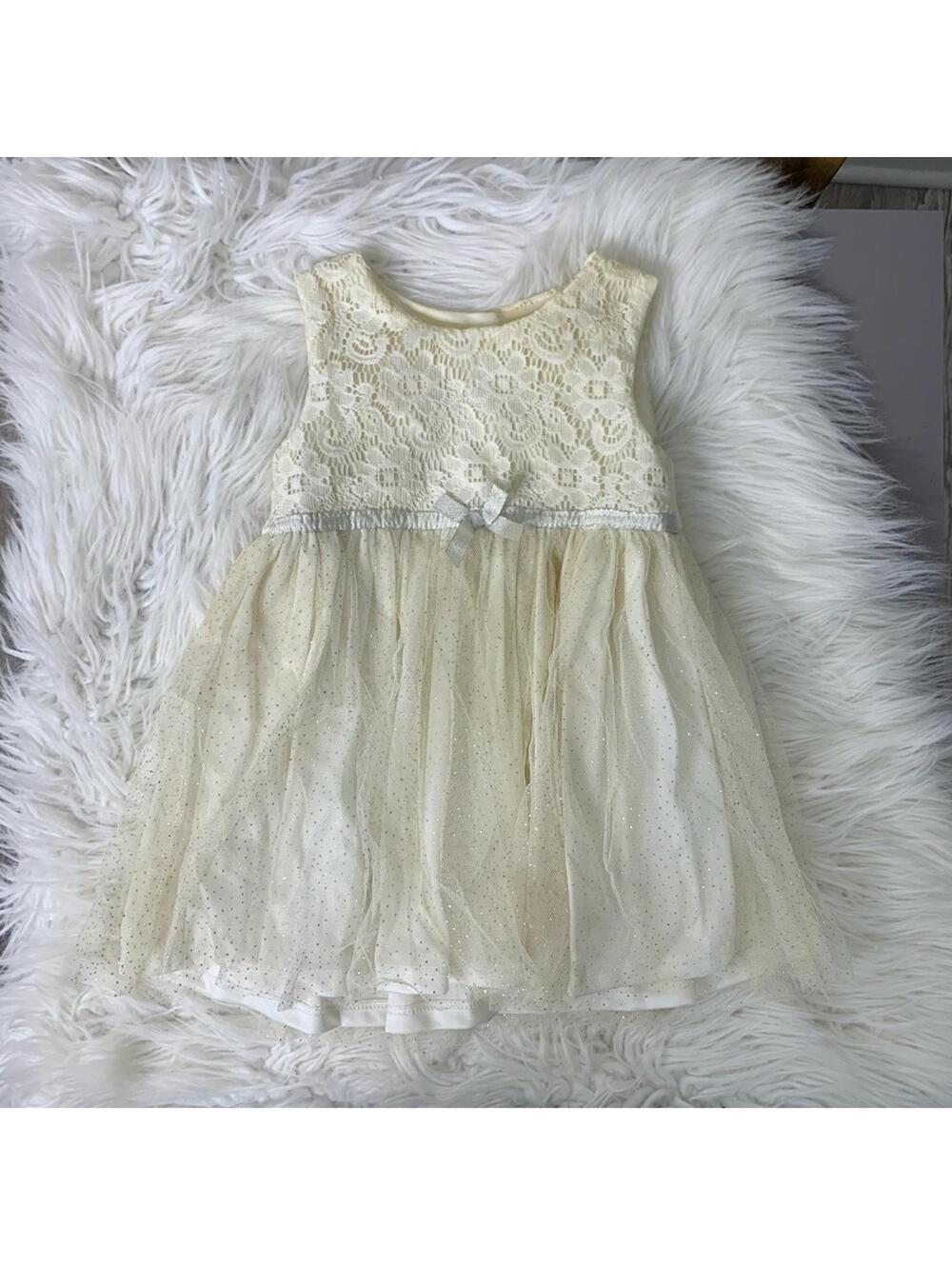 Nanette Baby Elegant Cream Lace Kids Dress Size 12-18M